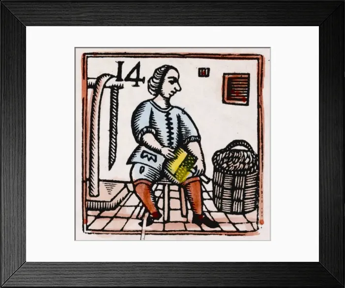 Framed Print : C17 Brush Maker / Woodcut Framed Print : C17 Brush Maker / Woodcut