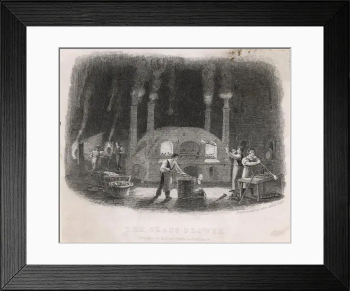 Framed Print : Glass Blowers 1830 Framed Print : Glass Blowers 1830