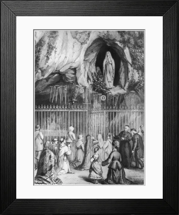 Framed Print : Pilgrims at the Grotto Framed Print : Pilgrims at the Grotto