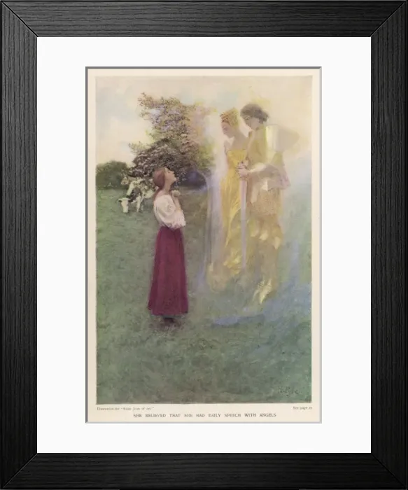 Framed Print : Joan of Arc with Angels Framed Print : Joan of Arc with Angels