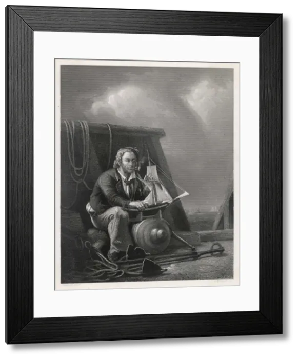 Framed Print : Sailor with Model Ship Framed Print : Sailor with Model Ship