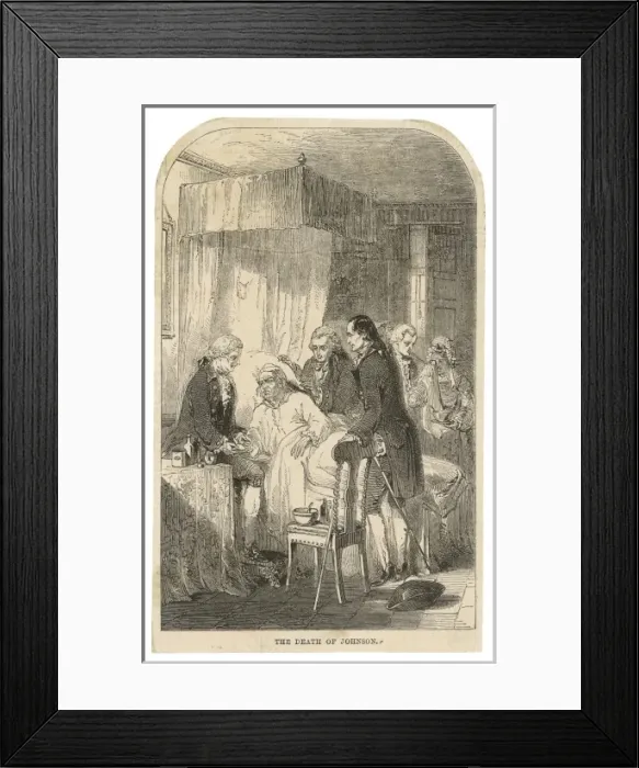 Framed Print : Dr Johnson / Deathbed Framed Print : Dr Johnson / Deathbed