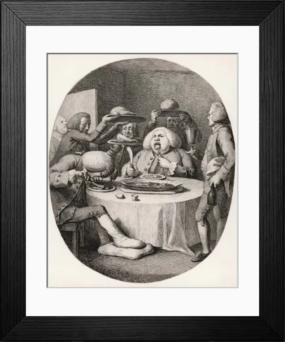 Framed Print : Doctor Johnson Eating Framed Print : Doctor Johnson Eating