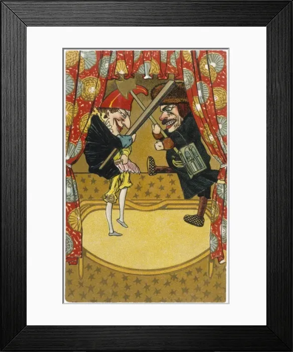 Framed Print : Punch & Judy Postcard Framed Print : Punch & Judy Postcard