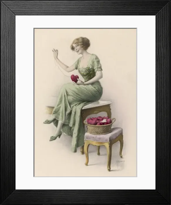 Framed Print : Sewing Valentine Hearts Framed Print : Sewing Valentine Hearts