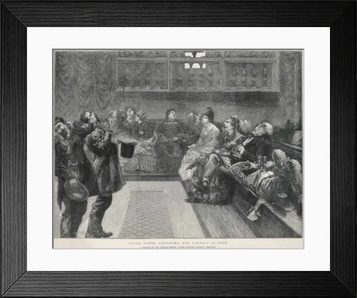 Framed Print : Tourists Admire Sistine Framed Print : Tourists Admire Sistine
