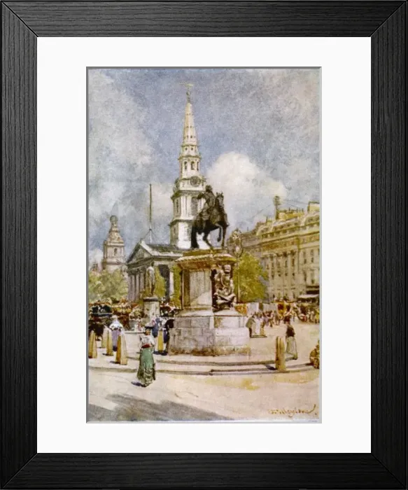 Framed Print : Trafalgar Sq / Charles I Framed Print : Trafalgar Sq / Charles I