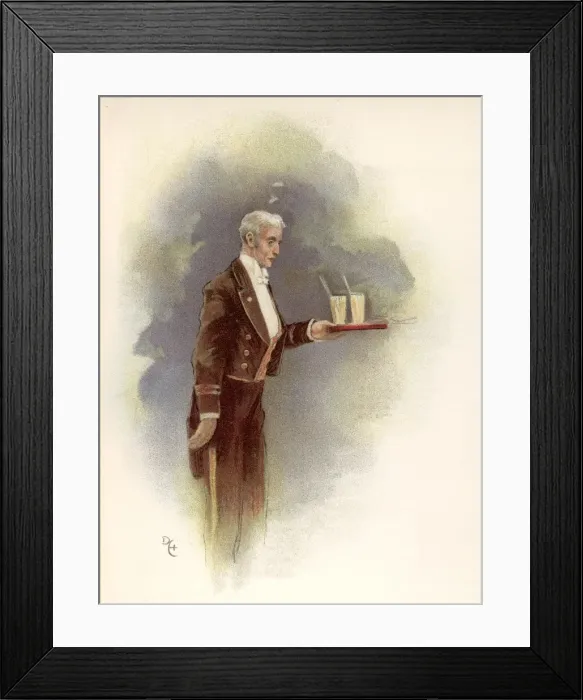 Framed Print : Savoy Hotel Waiter 1899 Framed Print : Savoy Hotel Waiter 1899