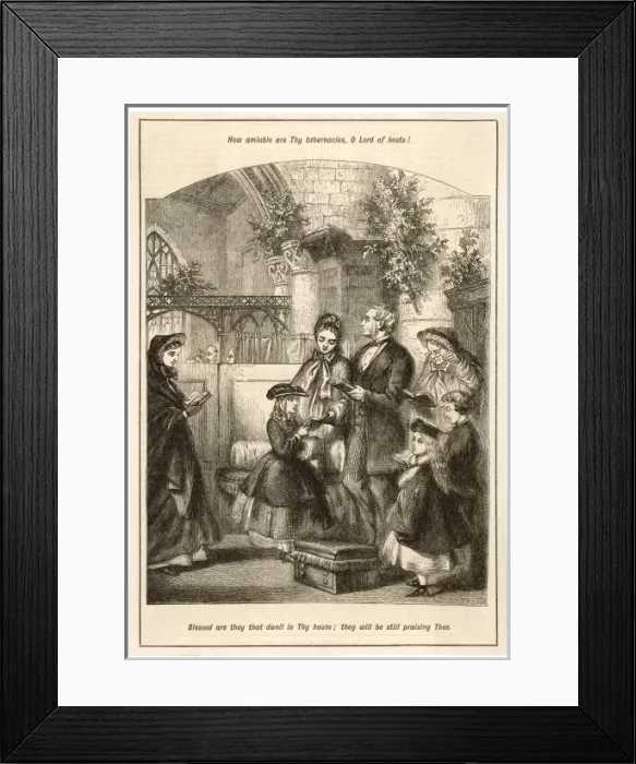 Framed Print : Family at Church Framed Print : Family at Church