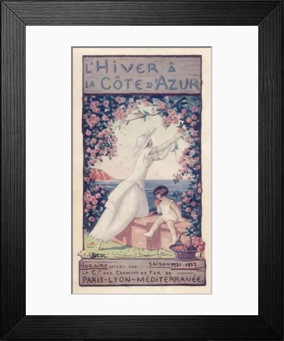 Framed Print : Cote D azur Brochure Framed Print : Cote D azur Brochure