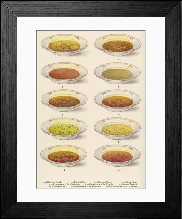 Framed Print : Beeton / Soups Framed Print : Beeton / Soups