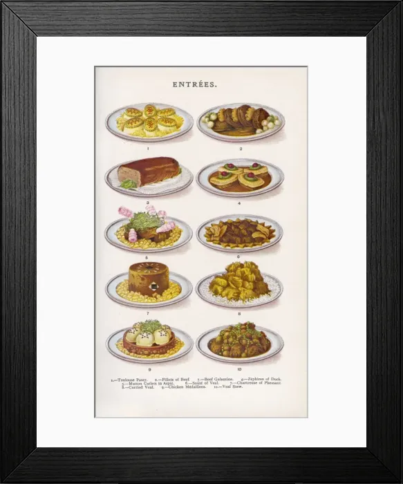 Framed Print : Beeton Meat Entrees Framed Print : Beeton Meat Entrees
