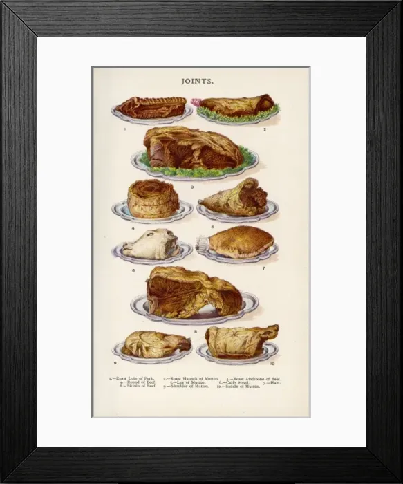 Framed Print : Beeton Meat Joints Framed Print : Beeton Meat Joints