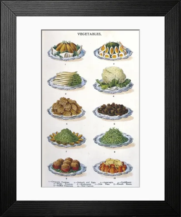 Framed Print : Beeton Vegetables Framed Print : Beeton Vegetables