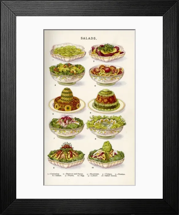 Framed Print : Beeton Salads Framed Print : Beeton Salads