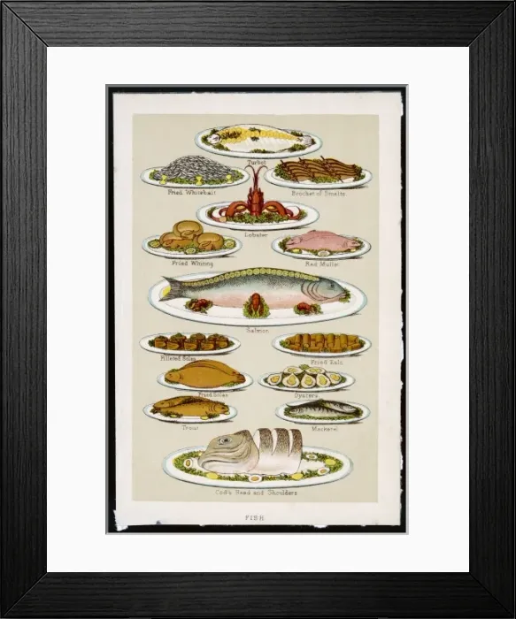Framed Print : FISH DISHES (1890) Framed Print : FISH DISHES (1890)