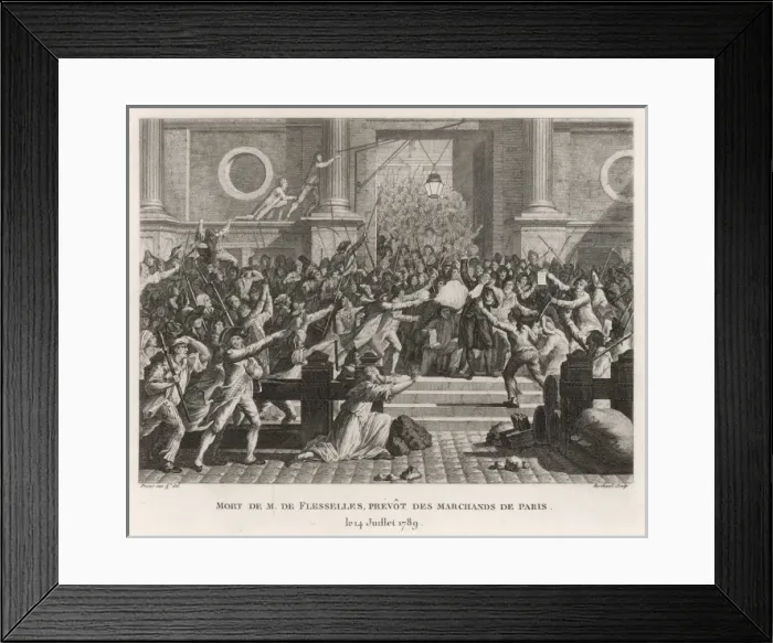 Framed Print : De Flesselles Murdered Framed Print : De Flesselles Murdered
