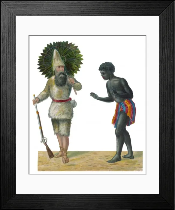 Framed Print : Scrap of Crusoe & Friday Framed Print : Scrap of Crusoe & Friday