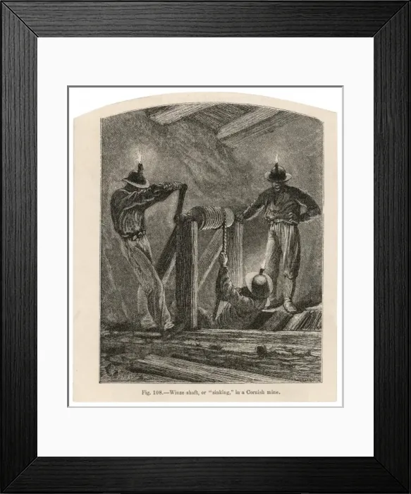 Framed Print : Tin Mining / Cornwall / 1869 Framed Print : Tin Mining / Cornwall / 1869