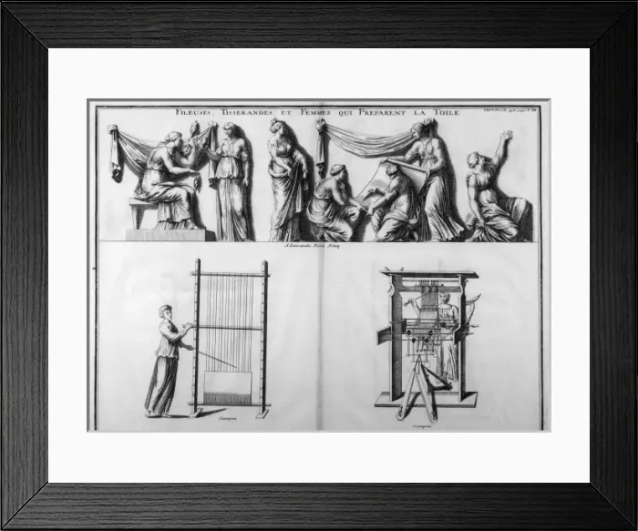 Framed Print : Roman Spinning, Weaving Framed Print : Roman Spinning, Weaving