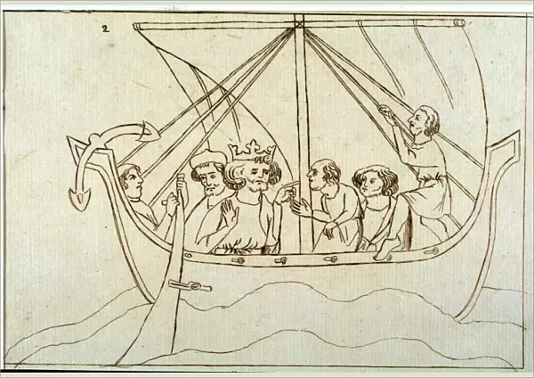 Offa at Sea. Offa crosses the sea to Rome in a small sailing craft