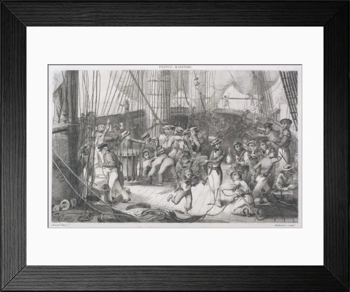 Framed Print : French Warship in Battle Framed Print : French Warship in Battle