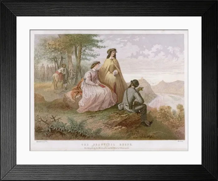 Framed Print : Tourists / Rhine / Kronheim Framed Print : Tourists / Rhine / Kronheim