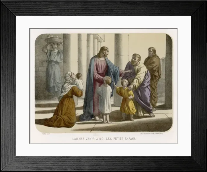 Framed Print : Jesus Blesses Children Framed Print : Jesus Blesses Children