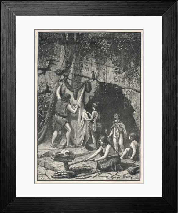 Framed Print : Stone Age Skins & Rope Framed Print : Stone Age Skins & Rope