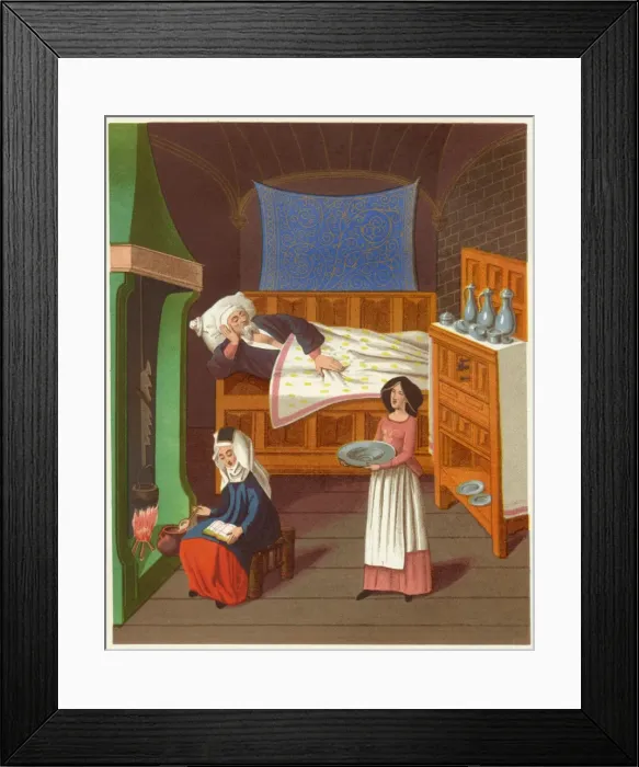 Framed Print : Sickbed Scene (1470) Framed Print : Sickbed Scene (1470)