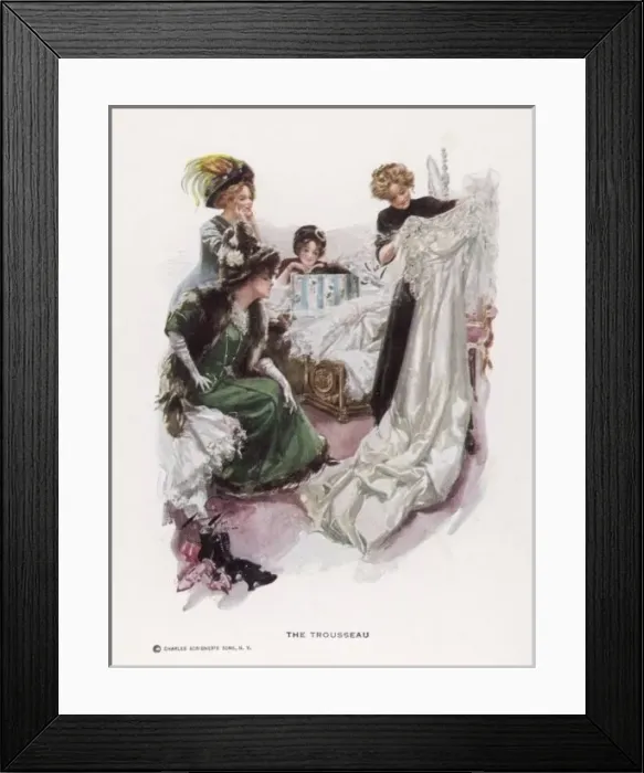 Framed Print : Wedding Trousseau 1908 Framed Print : Wedding Trousseau 1908