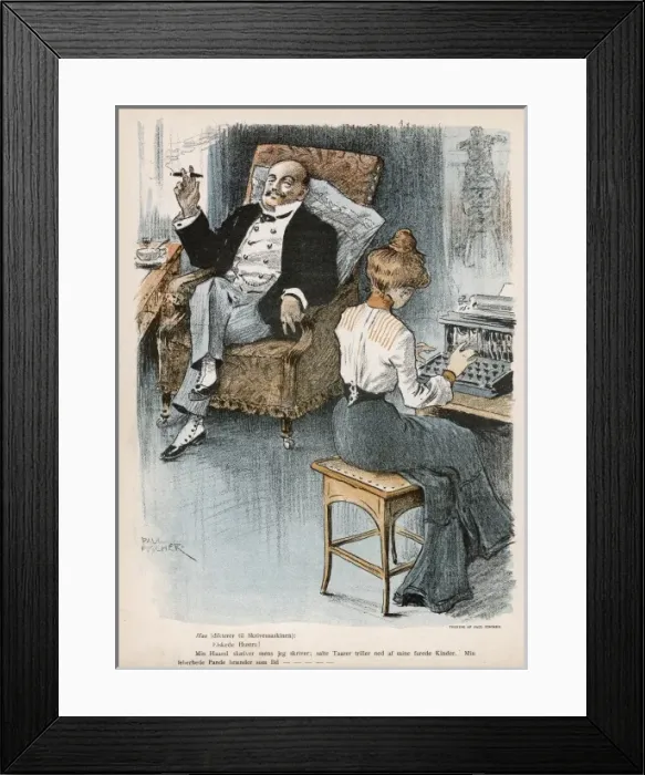 Framed Print : Dictating to Typist Framed Print : Dictating to Typist