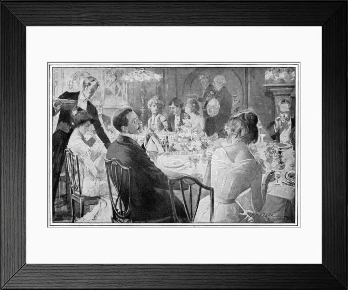 Framed Print : Fashionable Dinner Party Framed Print : Fashionable Dinner Party