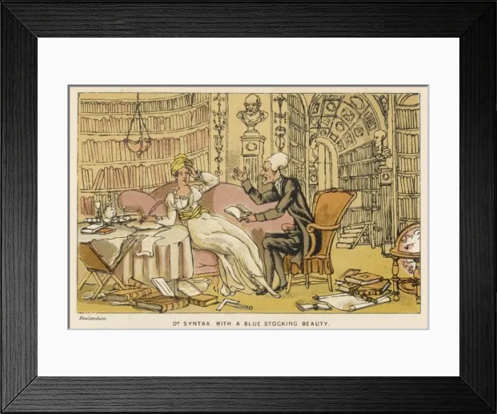 Framed Print : Doctor Syntax meets a blue stocking beauty Framed Print : Doctor Syntax meets a blue stocking beauty
