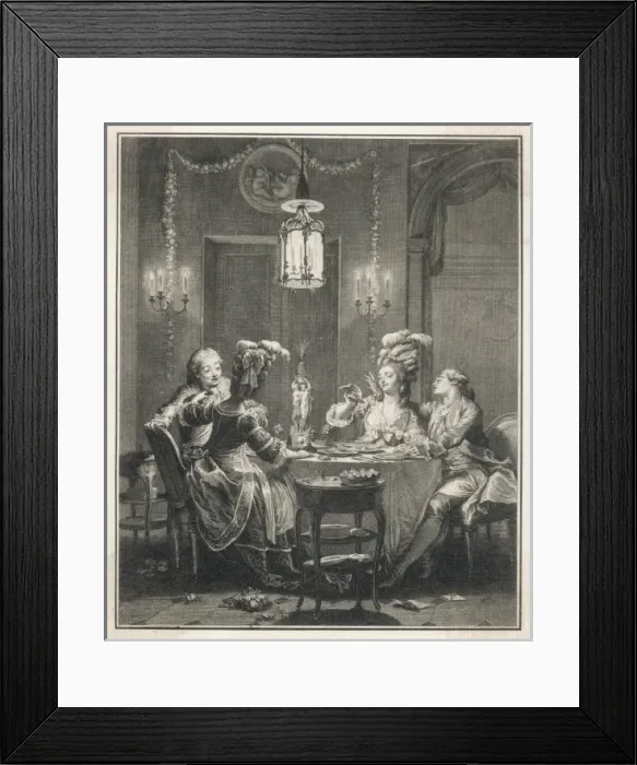 Framed Print : Dinner Party / France / C18 Framed Print : Dinner Party / France / C18