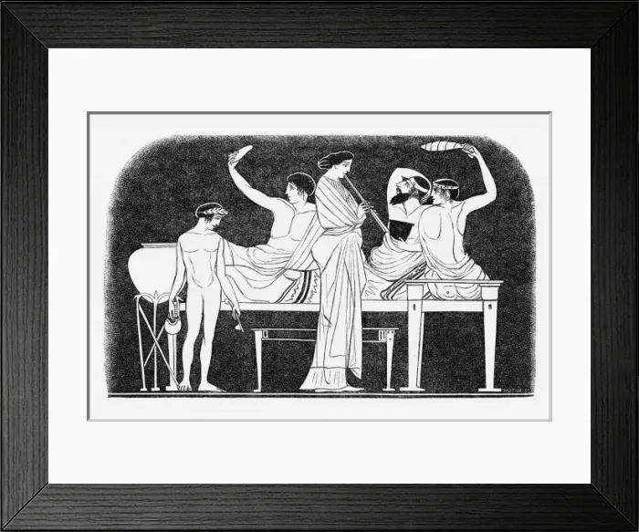 Framed Print : Greek Banquet Diners Framed Print : Greek Banquet Diners