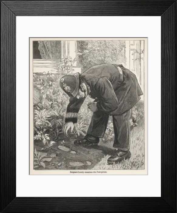 Framed Print : Police & Footprint Framed Print : Police & Footprint