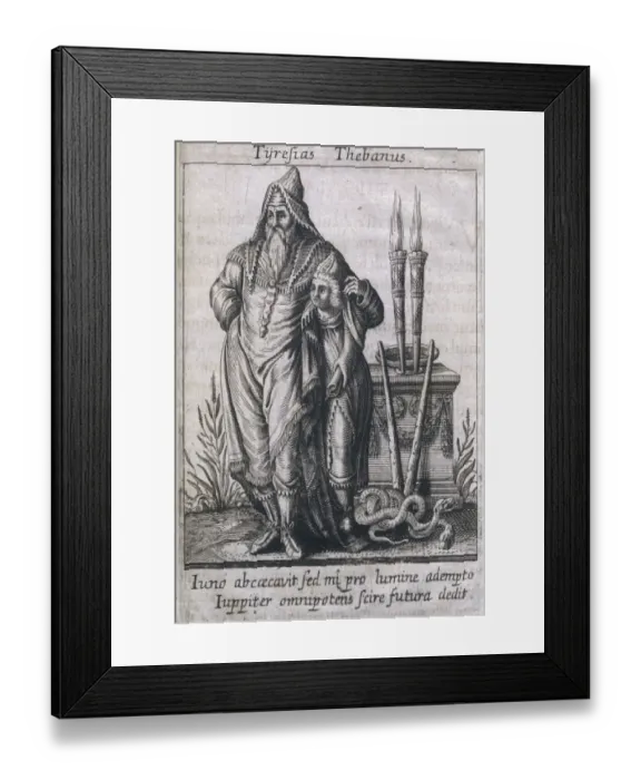 Framed Print : TIRESIAS, Theban soothsayer, blinded because he accidentally saw Athena bathing Framed Print : TIRESIAS, Theban soothsayer, blinded because he accidentally saw Athena bathing