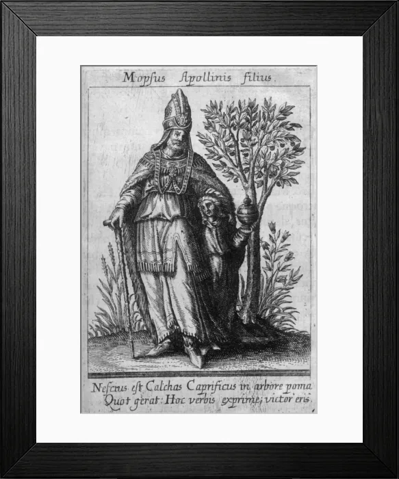 Framed Print : MOPSUS, Greek soothsayer of Apollo who defeated his rival Calchas in a trial of skill Framed Print : MOPSUS, Greek soothsayer of Apollo who defeated his rival Calchas in a trial of skill