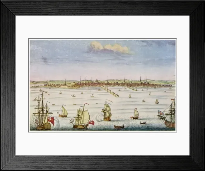 Framed Print : USA / Boston Harbour 1750 Framed Print : USA / Boston Harbour 1750