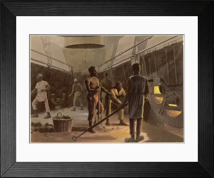 Framed Print : Stoking a Liner Framed Print : Stoking a Liner
