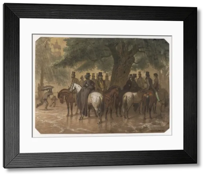 Framed Print : Riders Shelter from Rain Framed Print : Riders Shelter from Rain