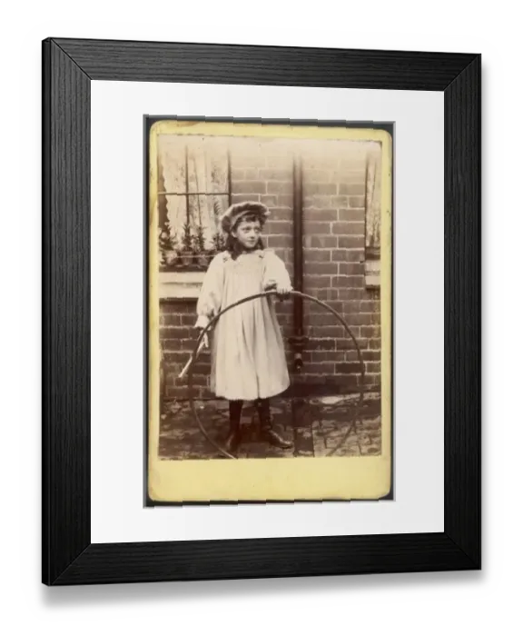 Framed Print : GIRL & HER HOOP / 1895 Framed Print : GIRL & HER HOOP / 1895