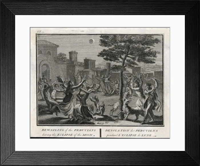 Framed Print : Incas and Eclipse Framed Print : Incas and Eclipse