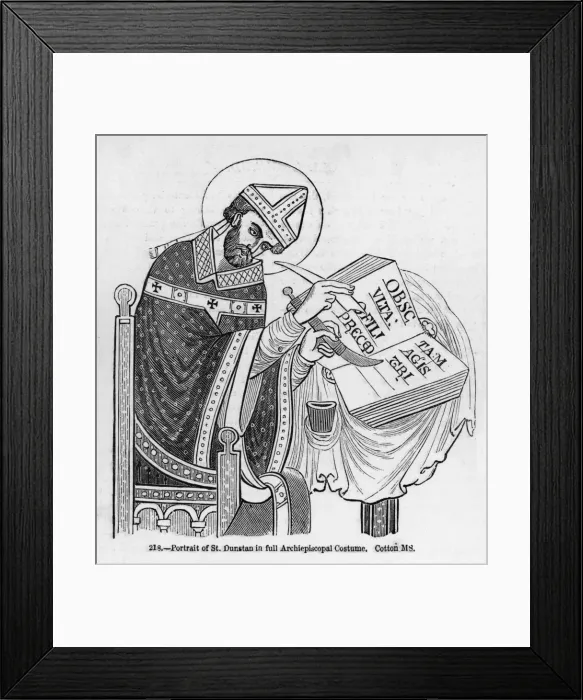 Framed Print : Dunstan with Quill Pen Framed Print : Dunstan with Quill Pen