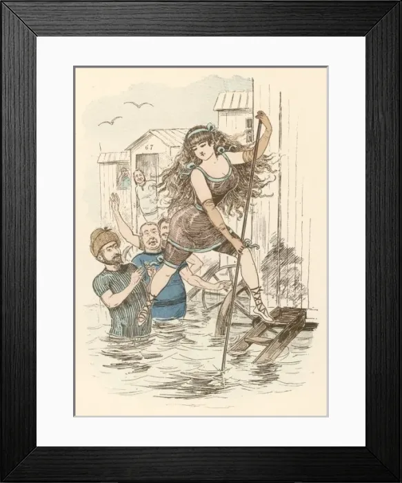 Framed Print : Bathers at Ostend Framed Print : Bathers at Ostend