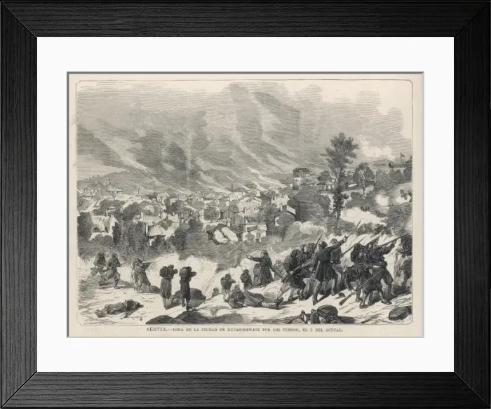 Framed Print : Turks Burn Serb Town Framed Print : Turks Burn Serb Town