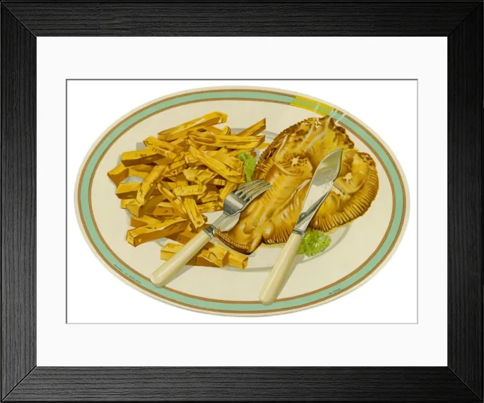 Framed Print : Fish & Chips on a Plate Framed Print : Fish & Chips on a Plate