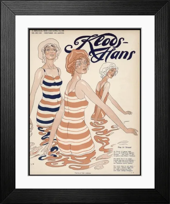 Framed Print : 3 Danish Ladies Bathe Framed Print : 3 Danish Ladies Bathe