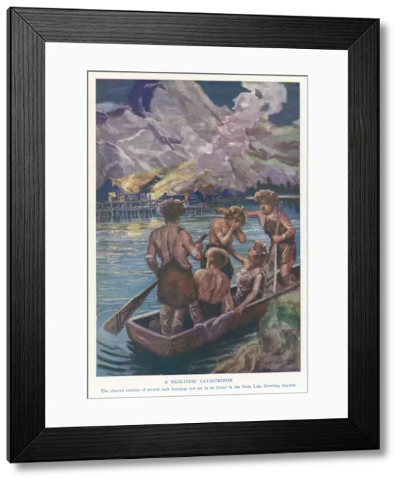 Framed Print : Fire at Lake Village